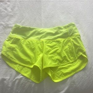 Women's Lululemon highlighter yellow speed ups